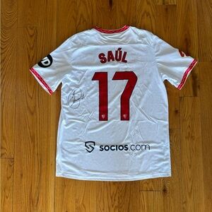Saul Niguez Signed Jersey Sevilla FC Official Jersey Size Large White 2024/25